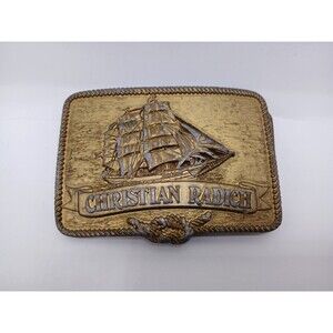 Vintage Peter C. Cornelius "Torremar" Brass Christian Radich Belt Buckle